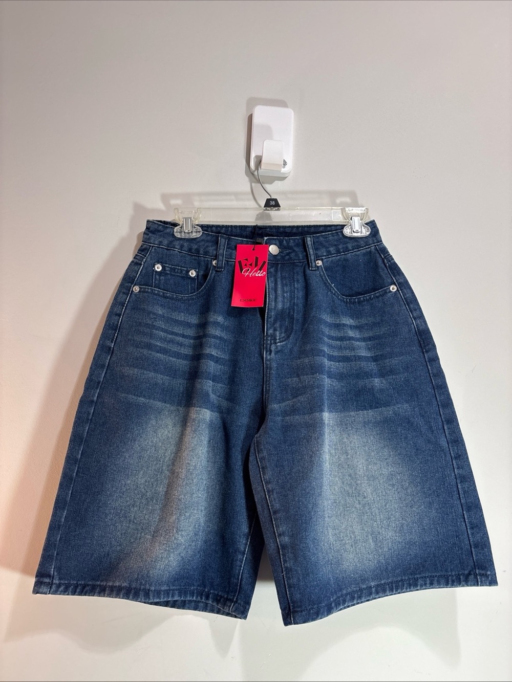 EM Hello Emmiol Womens Dark Blue Denim Shorts. 1425